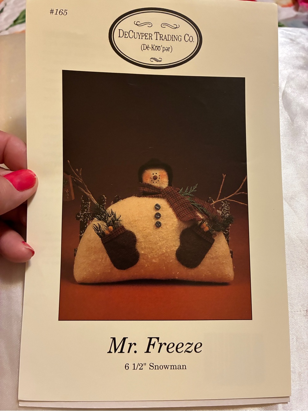 DeCuyper Trading Co. Pattern Mr. Freeze Snowman Plush Decor Sewing Uncut